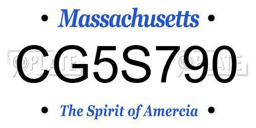 CG5S790 Massachusetts License Plate