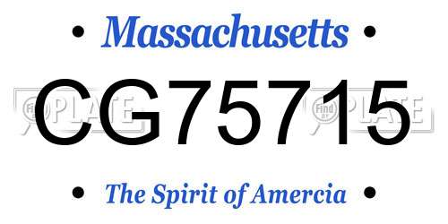 CG75715 Massachusetts License Plate