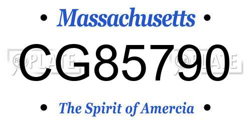 CG85790 Massachusetts License Plate