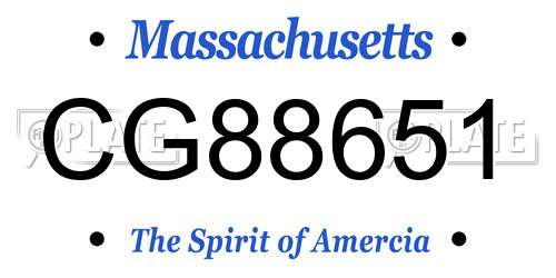 CG88651 Massachusetts License Plate