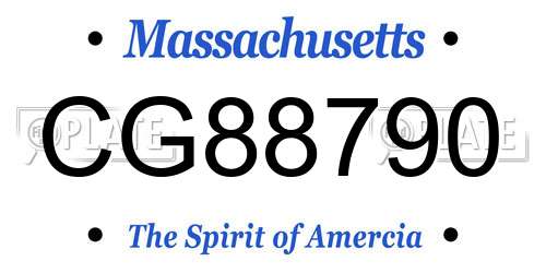 CG88790 Massachusetts License Plate