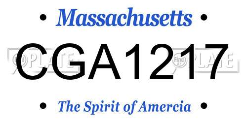CGA1217 Massachusetts License Plate