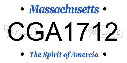 CGA1712 Massachusetts License Plate