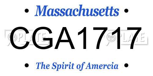 CGA1717 Massachusetts License Plate