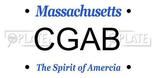 CGAB Massachusetts License Plate