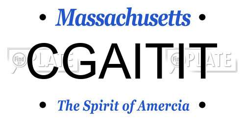CGAITIT Massachusetts License Plate