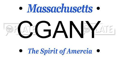 CGANY Massachusetts License Plate