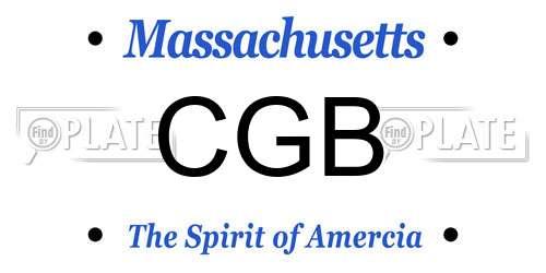 CGB Massachusetts License Plate