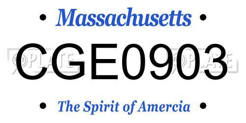 CGE0903 Massachusetts License Plate
