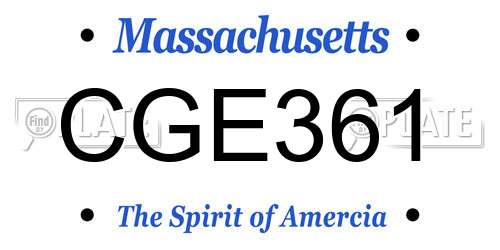 CGE361 Massachusetts License Plate