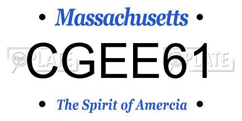 CGEE61 Massachusetts License Plate