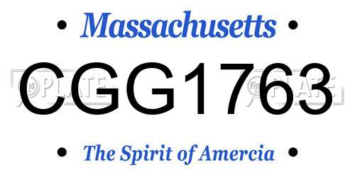 CGG1763 Massachusetts License Plate