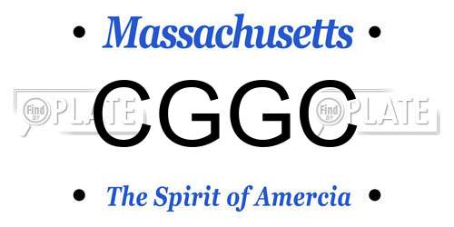 CGGC Massachusetts License Plate