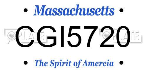 CGI5720 Massachusetts License Plate