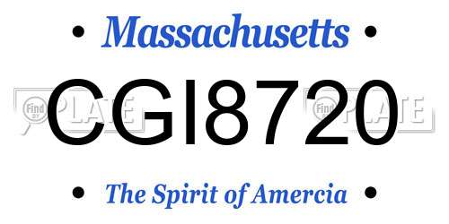 CGI8720 Massachusetts License Plate