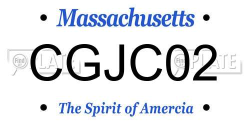 CGJC02 Massachusetts License Plate