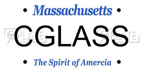 CGLASS Massachusetts License Plate