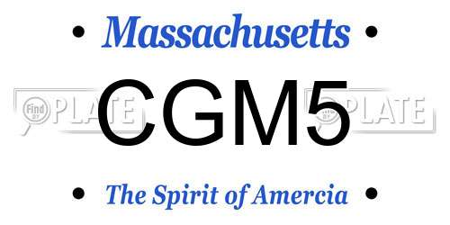CGM5 Massachusetts License Plate
