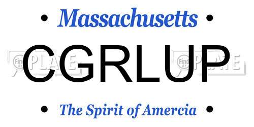 CGRLUP Massachusetts License Plate