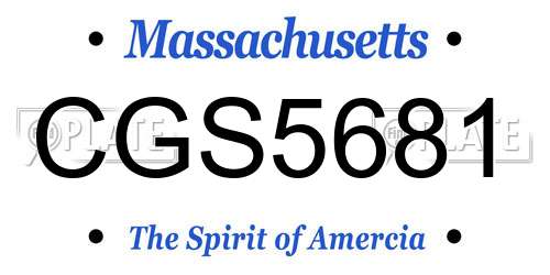 CGS5681 Massachusetts License Plate
