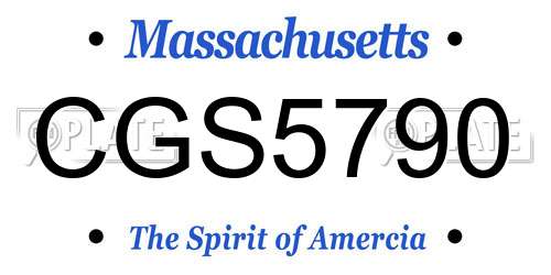 CGS5790 Massachusetts License Plate