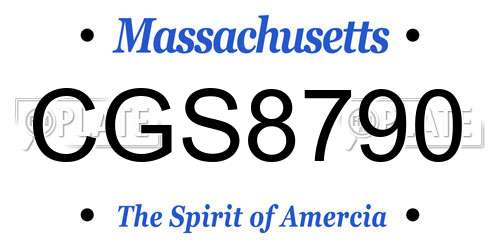 CGS8790 Massachusetts License Plate