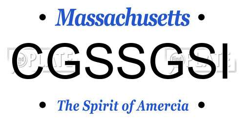 CGSSGSI Massachusetts License Plate