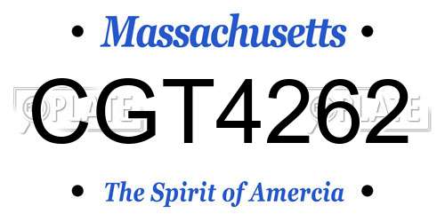 CGT4262 Massachusetts License Plate