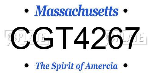CGT4267 Massachusetts License Plate