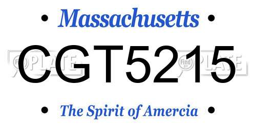 CGT5215 Massachusetts License Plate