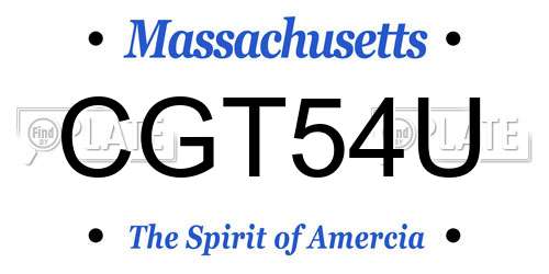 CGT54U Massachusetts License Plate