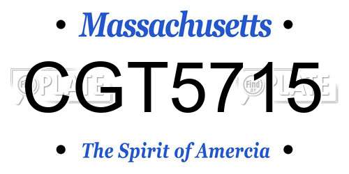 CGT5715 Massachusetts License Plate