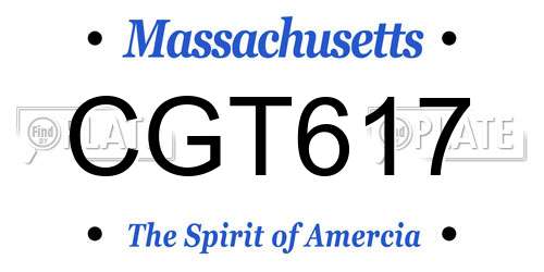 CGT617 Massachusetts License Plate
