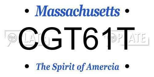 CGT61T Massachusetts License Plate
