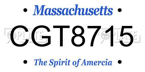 CGT8715 Massachusetts License Plate