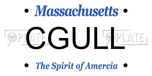 CGULL Massachusetts License Plate