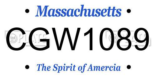 CGW1089 Massachusetts License Plate