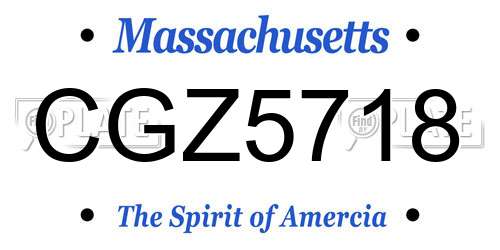 CGZ5718 Massachusetts License Plate