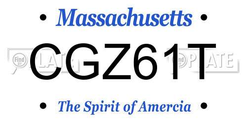 CGZ61T Massachusetts License Plate