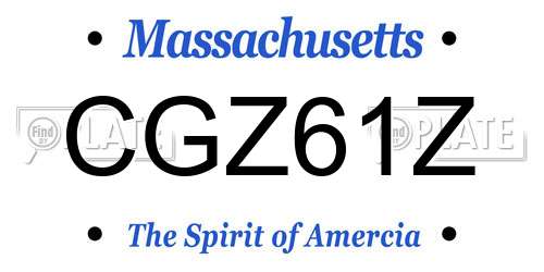 CGZ61Z Massachusetts License Plate