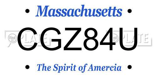 CGZ84U Massachusetts License Plate