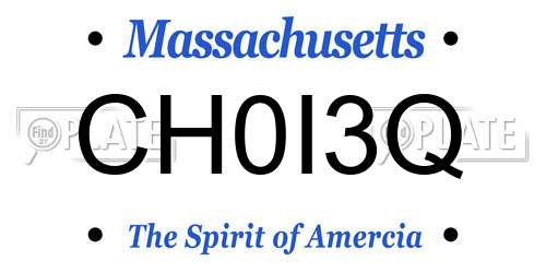CH0I3Q Massachusetts License Plate
