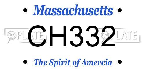CH332 Massachusetts License Plate