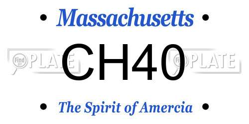 CH40 Massachusetts License Plate