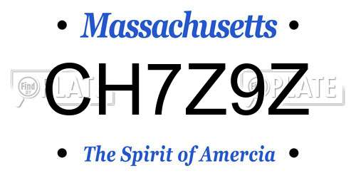 CH7Z9Z Massachusetts License Plate