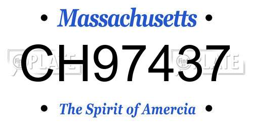 CH97437 Massachusetts License Plate