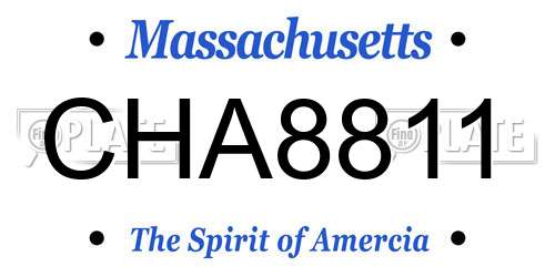 CHA8811 Massachusetts License Plate