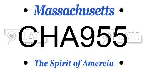 CHA955 Massachusetts License Plate