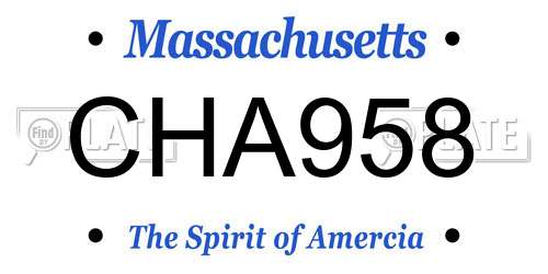 CHA958 Massachusetts License Plate