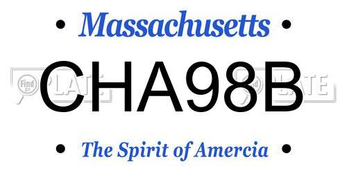 CHA98B Massachusetts License Plate
